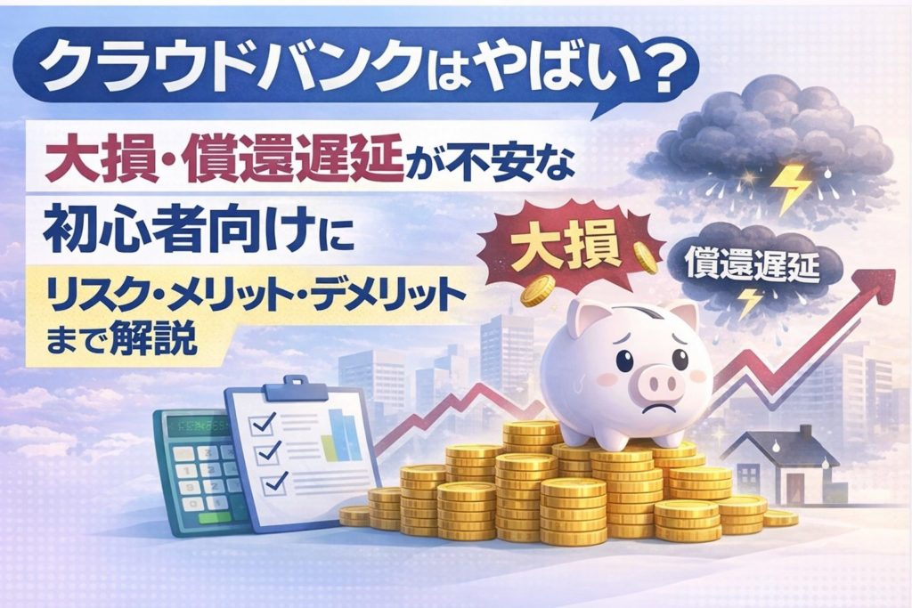 クラウドバンクはやばい？大損・償還遅延が不安な初心者向けにリスク・メリット・デメリットまで解説